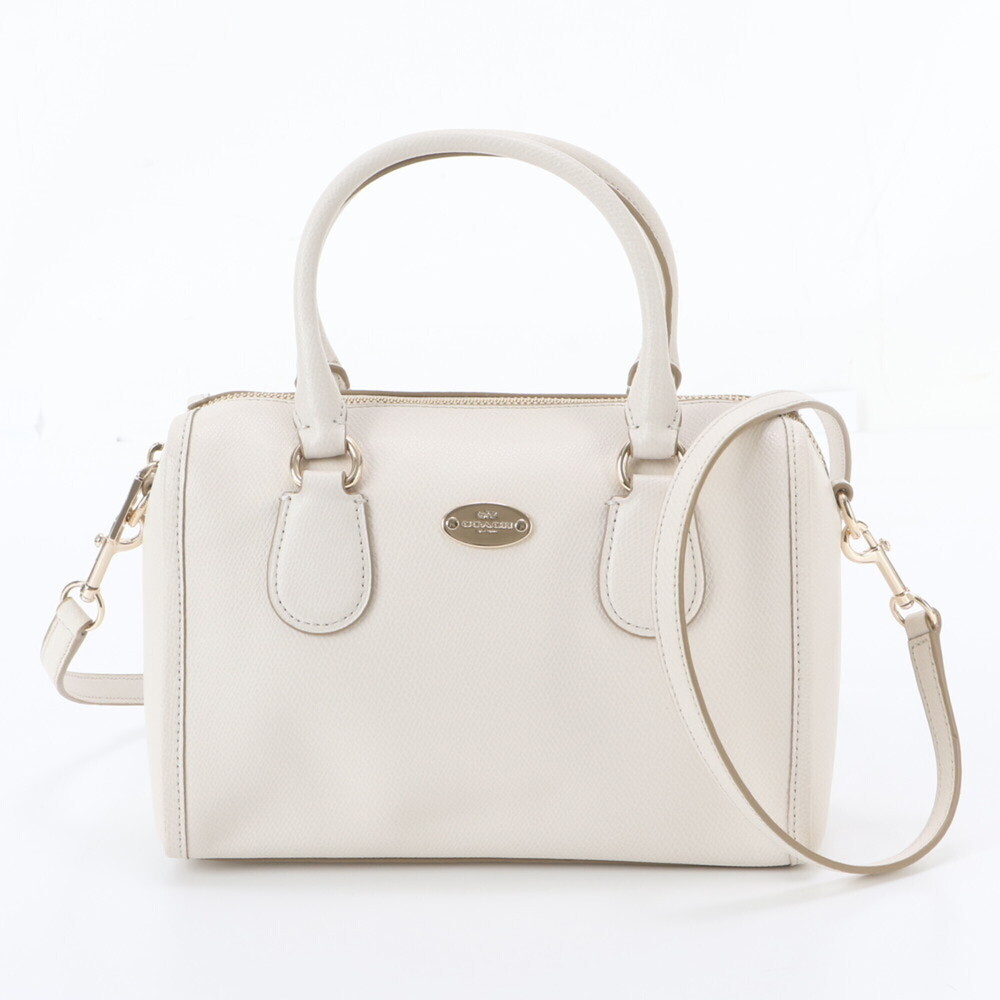 Coach Leather 2-Way Shoulder Bag, Crossbody Mini Boston Handbag, Tote Bag for...